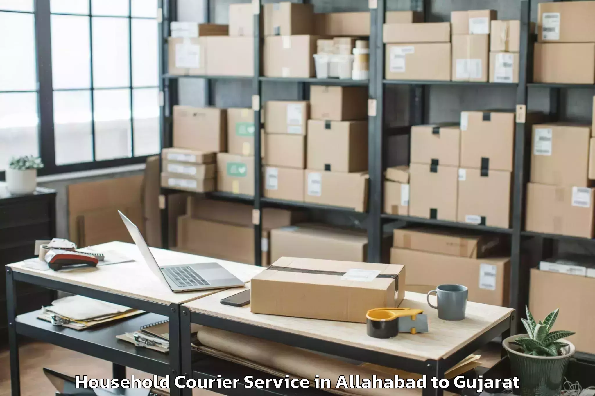 Easy Allahabad to Wankaner Household Courier Booking